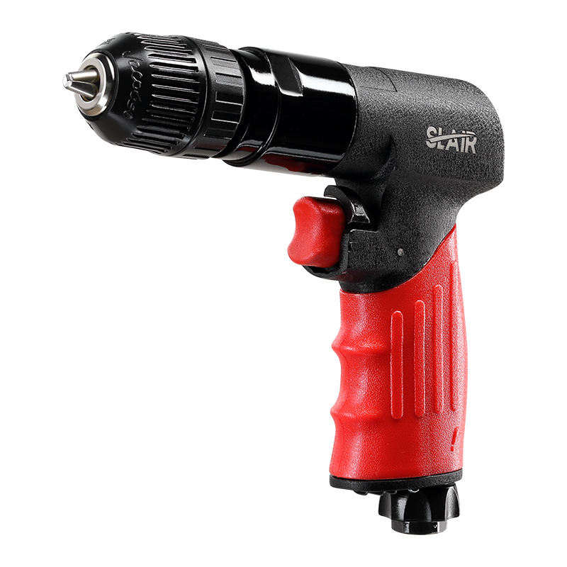  SLAIR XX681 3/8" 양방향 에어 드릴, 1800 RPM, 키리스, 고무 포함 알루미늄, 전문가용